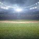 Baseball Field with lights on